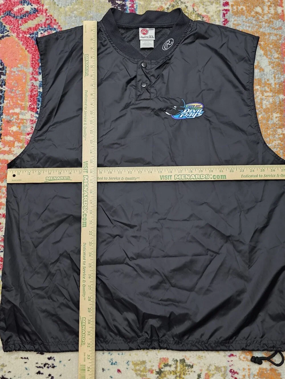 VTG Rawlings Tampa Bay Devil Rays Batting Windbreaker Pullover Mens Medium